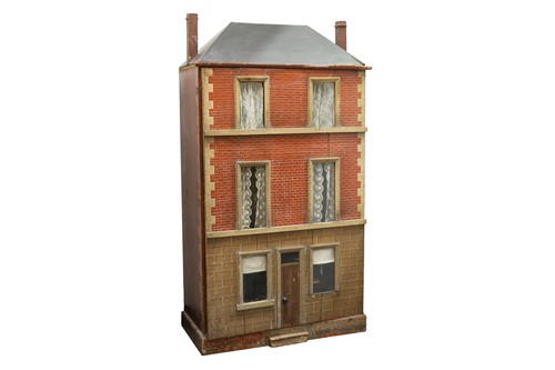 Lot 1 - A large German pine dolls house, late 19th...
