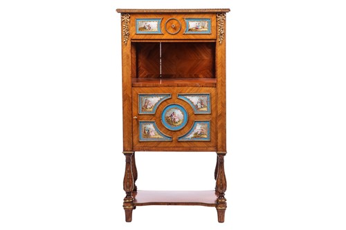 Lot A French Louis XVI-style kingwood and Sevres...