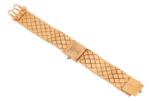 Lot Chanel - A Lady’s 18ct Gold Matelassé Bracelet...