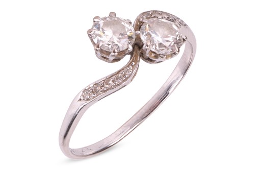 Lot 49 - A diamond-set Toi et Moi ring, featuring two...