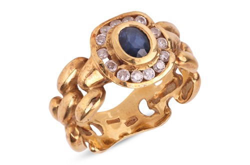 Lot 85 - A sapphire and paste-set dress ring, of...