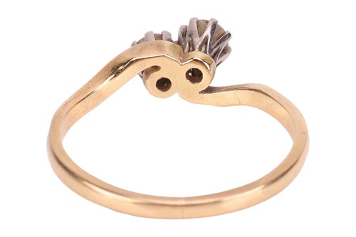 Lot 77 - A diamond-set Toi et Moi ring, featuring two...