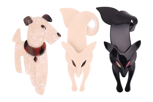 Lot 27 - Three Lea Stein acrylic brooches; to include...