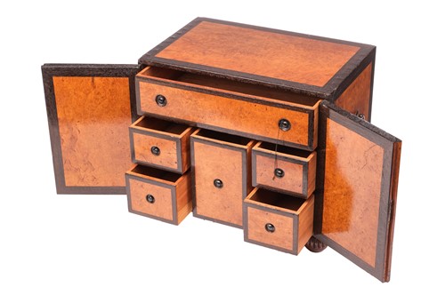 Lot 69 - An oak and walnut table box, 19th century, the...