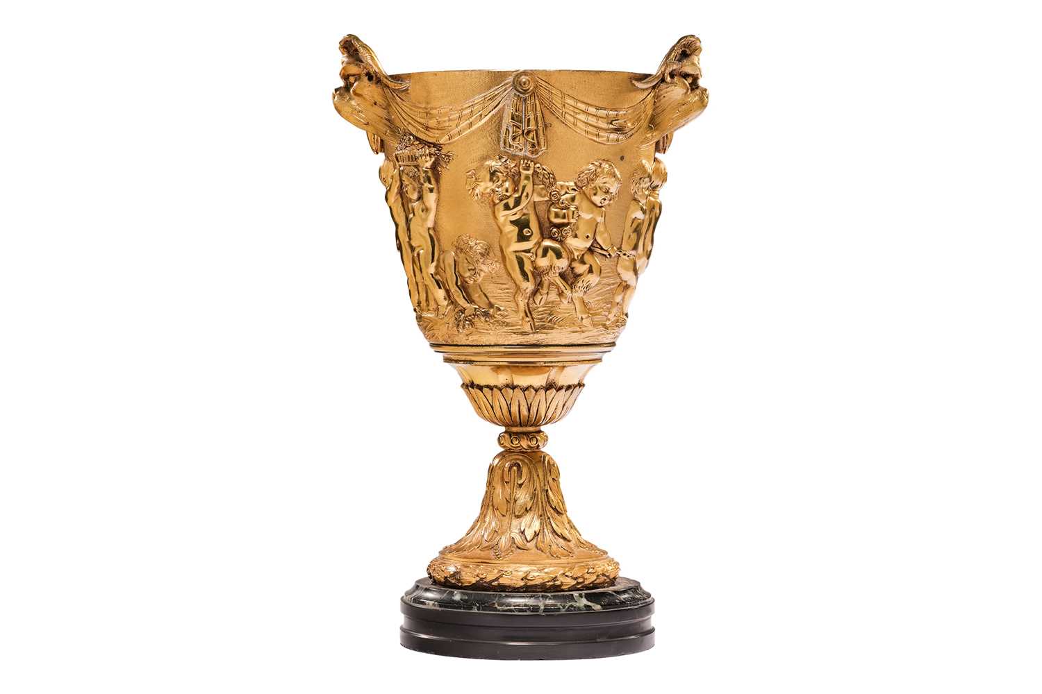 Lot A late 19th-century ormolu urn of imposing...