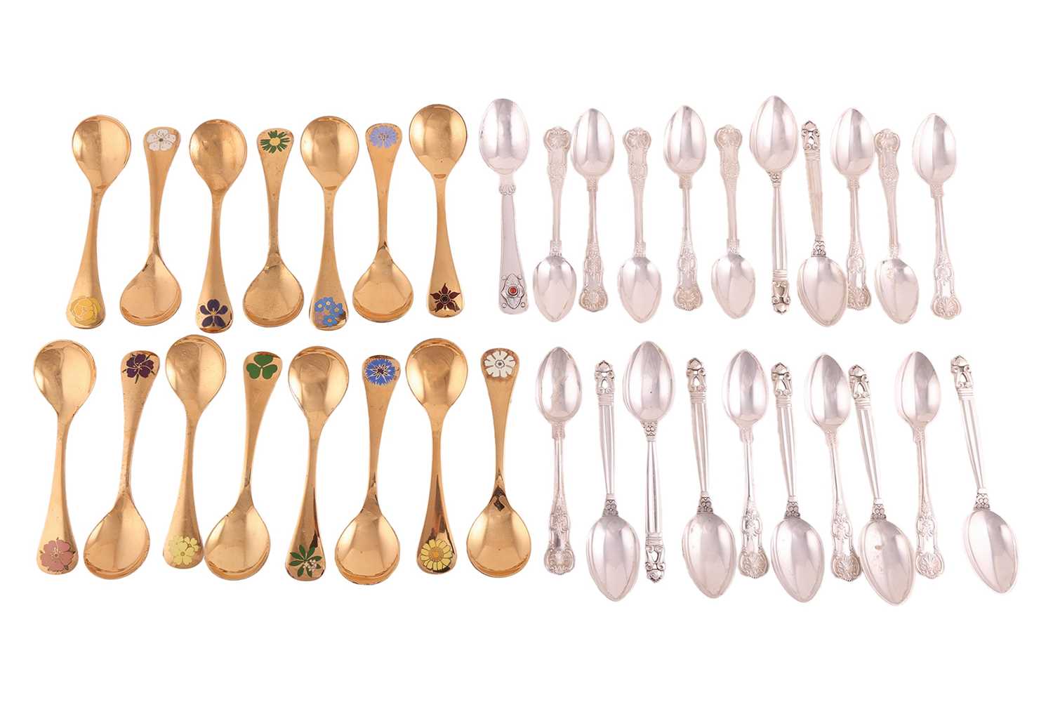 Lot 246 - A collection of fifteen Georg Jensen silver...