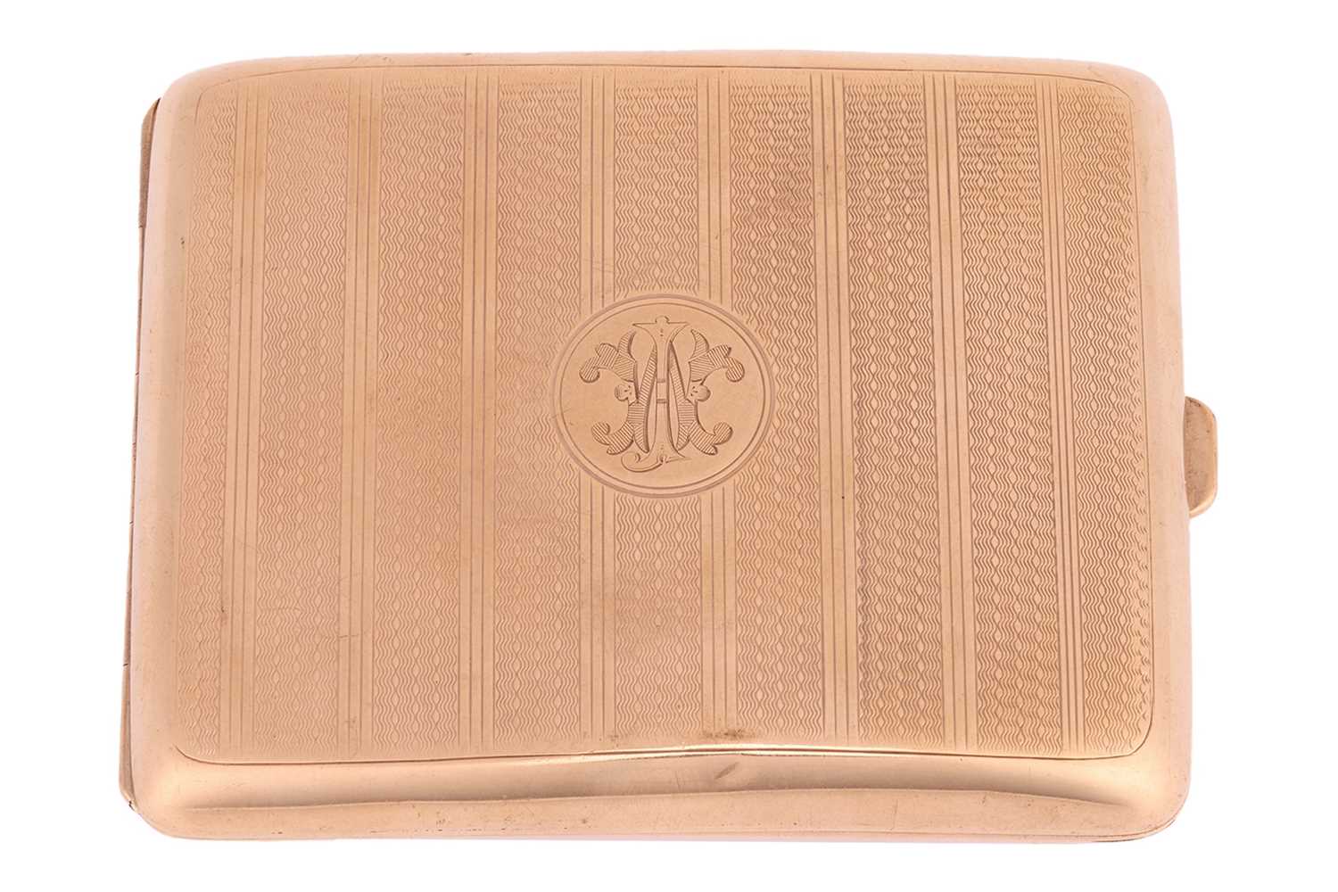 Lot 227 - A 9ct gold cigarette case, of curved...