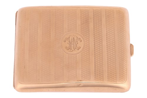 Lot 227 - A 9ct gold cigarette case, of curved...