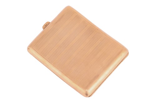Lot 227 - A 9ct gold cigarette case, of curved...