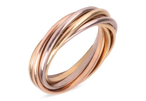Lot 178 - Cartier – A trinity ring in 18ct tri-coloured...