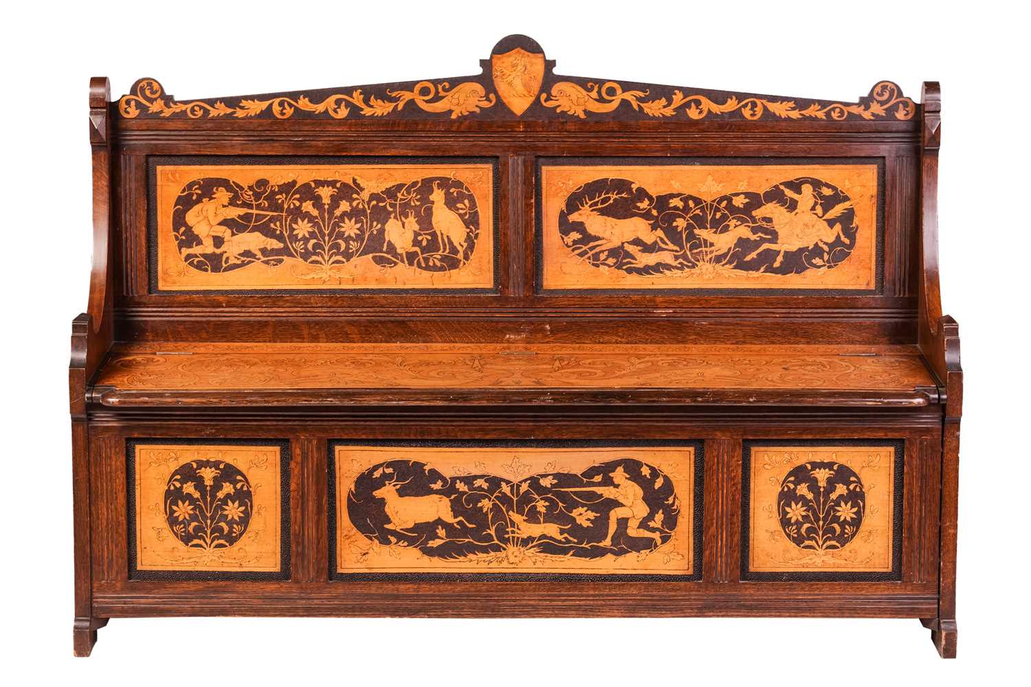Lot An unusual Florentine Renaissance Revival oak...