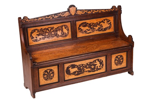 Lot An unusual Florentine Renaissance Revival oak...
