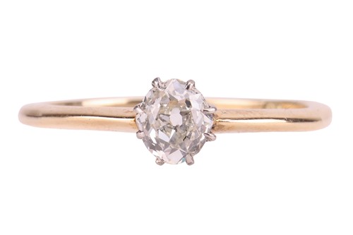 Lot 13 - A diamond solitaire ring, featuring a central...