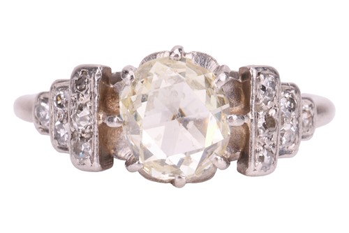 Lot 37 - A rose-cut diamond solitaire ring, featuring a...