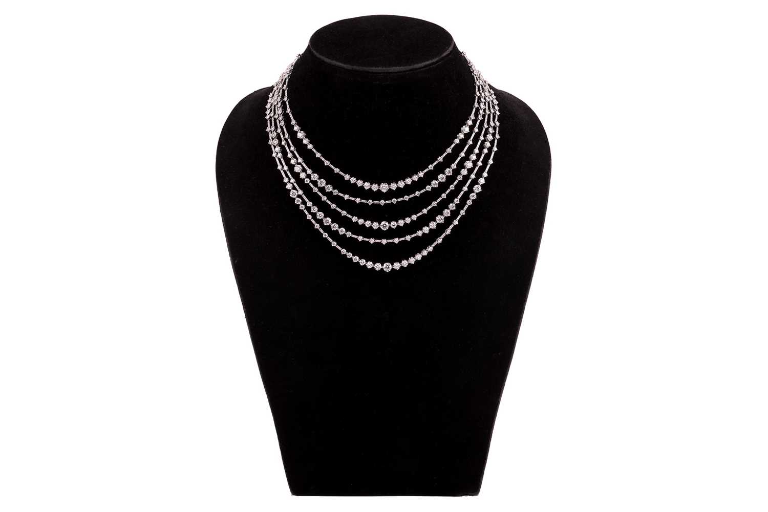 Lot 184 - De Beers - An ‘Arpeggia’ multi-row diamond...