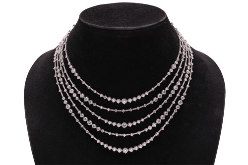 Lot 184 - De Beers - An ‘Arpeggia’ multi-row diamond...