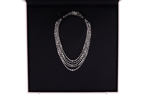 Lot 184 - De Beers - An ‘Arpeggia’ multi-row diamond...