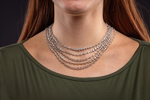 Lot 184 - De Beers - An ‘Arpeggia’ multi-row diamond...