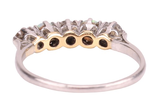 Lot 35 - An early 20th century opal and diamond-set...