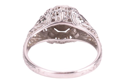 Lot 42 - An Art Deco-style ring, centrally-set with a...