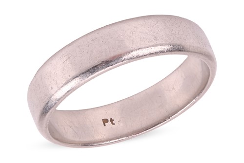 Lot 96 - A wedding band, court-shaped and measuring...