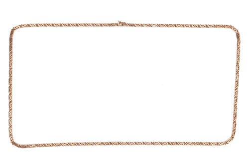 Lot 116 - A fancy link chain, composed of...