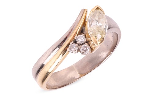 Lot 166 - A diamond-set ring, of crossover design,...