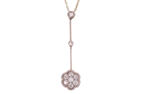 Lot 36 - An early 20th century diamond-set floral drop...