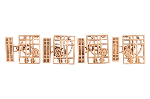 Lot 111 - Two pairs of 9ct gold cufflinks, from the...