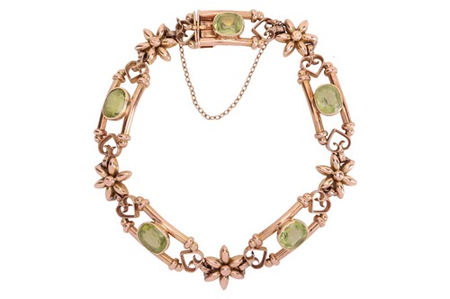 Lot 14 - A Victorian gem-set bracelet, composed of...