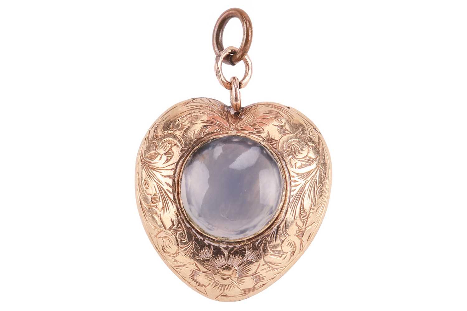 Lot 1 - A heart pendant, centrally bezel-set with a...