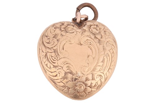Lot 1 - A heart pendant, centrally bezel-set with a...