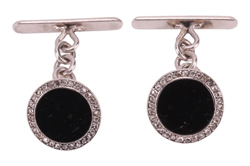 Lot 41 - Cartier - A pair of Art Deco cufflinks and a...