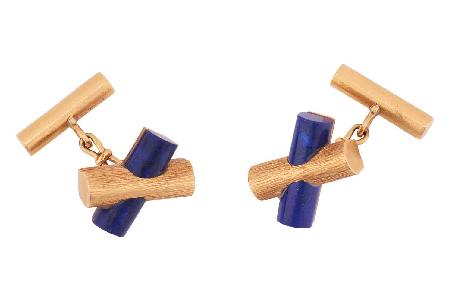 Lot 60 - Van Cleef & Arpels – A pair of lapis lazuli...