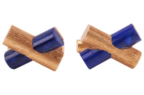 Lot 60 - Van Cleef & Arpels – A pair of lapis lazuli...