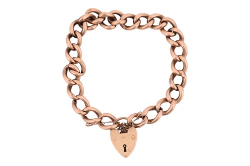 Lot 127 - A curb link bracelet, in 9ct gold, comprised...