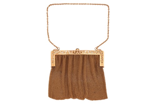 Lot 228 - An early 20th century American gem-set mesh...