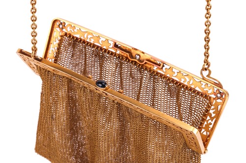 Lot 228 - An early 20th century American gem-set mesh...