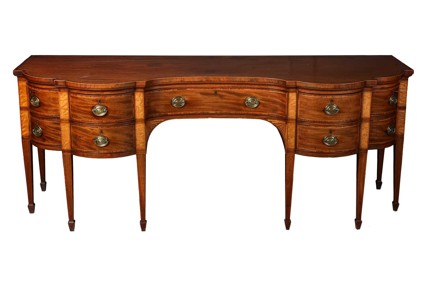 Lot A fine George III mahogany and satinwood...