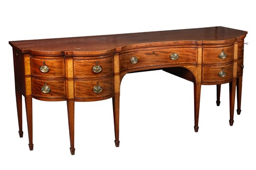 Lot A fine George III mahogany and satinwood...