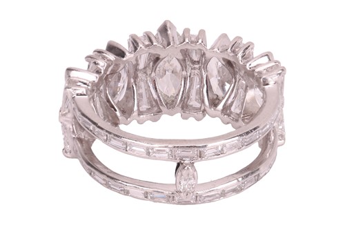 Lot 168 - A diamond-set half-hoop dress ring, composed...