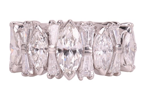 Lot 168 - A diamond-set half-hoop dress ring, composed...