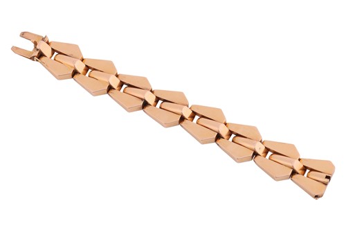 Lot 52 - A retro link bracelet, circa 1940s, consisting...