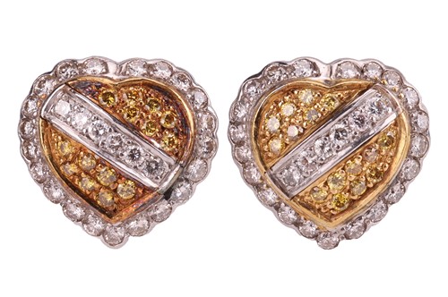 Lot 148 - A pair of diamond and fancy-coloured...