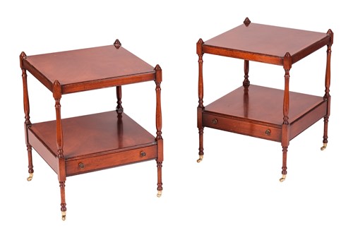 Lot 76 - A pair of Georgian-style mahogany two-tier...