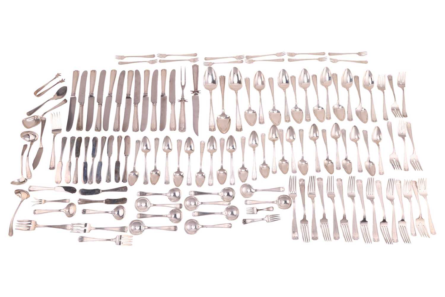 Lot An American Art Deco Etruscan pattern canteen...