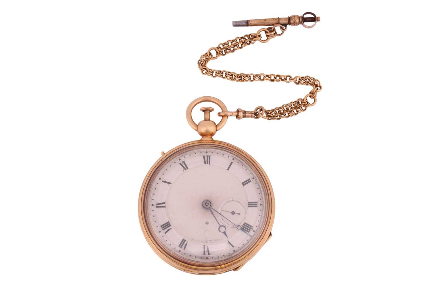 Lot Breguet – An Open Face Key Wound Pocket Watch...