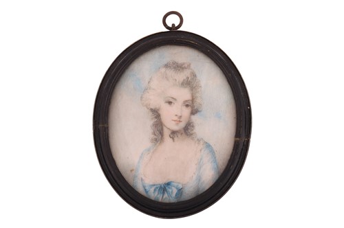 Lot 15 - A portrait miniature, the oval-shaped ivory...