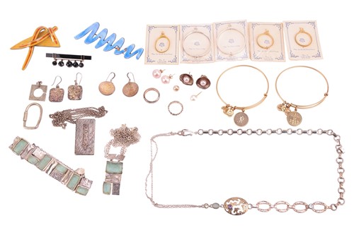 Lot 5 - A Norwegian silver and enamel abstract brooch;...