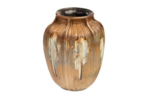 Lot 154 - A Martin Brothers stoneware vase, of ribbed...